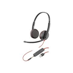 Poly Blackwire C3225 - Blackwire 3200 Series hodesett - on-ear - kablet - aktiv støydemping - 3,5 mm jakk - svart - Skype Certified, Avaya Certified, Cisco Jabber Certified