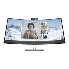 HP E34m G4 Conferencing Monitor E-Series - LED-skjerm - kurvet - 34" - 3440 x 1440 WQHD @ 75 Hz - VA - 400 cd/m² - 3000:1 - 5 ms - HDMI, DisplayPort, USB-C - høyttalere - sølv (stativ), svart hode