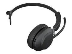 Jabra Evolve2 65 MS Mono - Hodesett - on-ear konvertibel - Bluetooth - tr&#229;dl&#248;s - USB-A - lydisolerende - svart - med ladestativ - Certified for Microsoft Teams