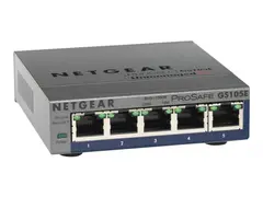 NETGEAR Plus GS105Ev2 - Switch - Styrt - 5 x 10/100/1000 stasjon&#230;r