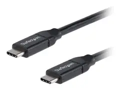 StarTech.com USB C To USB C Cable 3 ft / 1m - USB-IF Certified - 5A PD - USB 2.0 - USB Type C Charging Cable - USB C Fast Charge Cable (USB2C5C1M) - USB-kabel - 24 pin USB-C (hann) til 24 pin USB-C (hann) - Thunderbolt 3 / USB 2.0 - 5 A - 1 m - svart