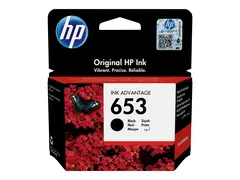 HP 653 - 6 ml - svart - original - Ink Advantage blekkpatron - for DeskJet Plus Ink Advantage 6075, Ink Advantage 6475, Ink Advantage 6475 All-in-On