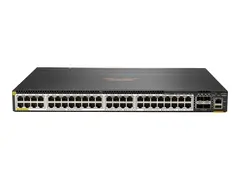 HPE Aruba 6300M - Switch - L3 - Styrt 48 x 100/1000/2.5G/5G (PoE+) + 4 x 1 Gigabit / 10 Gigabit / 25 Gigabit / 50 Gigabit SFP56 (opplink / stabling) - front og side til bakside - rackmonterbar - PoE+ (2880 W)