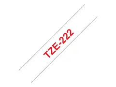 Brother TZe-222 - R&#248;dt p&#229; hvitt - Rull (0,9 cm x 8 m) 1 kassett(er) laminert teip for Brother PT-P750, P950; P-Touch PT-E310; P-Touch Cube PT-P300; P-Touch Cube Pro PT-P910