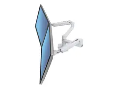 ERGOTRON LX dual side-by-side Arm no grommet mount bright white texture