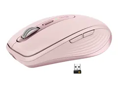 Logitech MX Anywhere 3 - Mus - laser 6 knapper - tr&#229;dl&#248;s - 2.4 GHz, Bluetooth - USB tr&#229;dl&#248;s mottaker - rosa