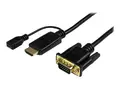 StarTech.com HDMI to VGA Cable 6ft 2m - 1080p - Active Conversion - HDMI to VGA Adapter Cable for Your VGA Monitor / Display (HD2VGAMM6) - Adapterkabel - HDMI, Micro-USB type B (kun str&#248;m) til HD-15 (VGA) hann - 2 m - svart - aktiv, 1920 x 1200 (WUXGA)-st&#248;tte - for P/N: MST30C2DPPD