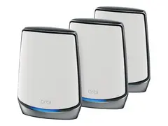 NETGEAR Orbi RBK853 - Wi-Fi-system (ruter, 2 utvidere) - maske 1GbE, 2.5GbE - Wi-Fi 5, Wi-Fi 6 - Tri-Band