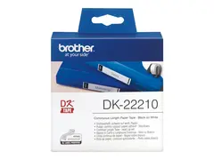 Brother DK-22210 - Svart p&#229; hvitt - Rull (2,9 cm x 30,5 m) merkelapper for Brother QL-1050, 1060, 1110, 500, 550, 560, 570, 580, 600, 650, 700, 710, 720, 820