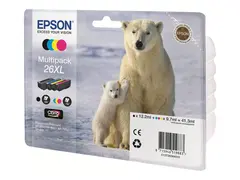 Epson 26XL Multipack - 4-pack - XL svart, gul, cyan, magenta - original - blekkpatron - for Expression Premium XP-510, 520, 600, 605, 610, 615, 620, 625, 700, 710, 720, 800, 810, 820