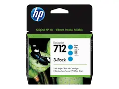 HP 712 - 3-pack - 29 ml - cyan original - DesignJet - blekkpatron - for DesignJet Studio, T210, T230, T250, T630, T650