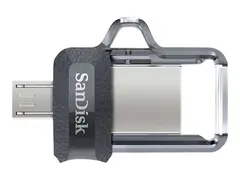 SanDisk Ultra Dual M3.0 - USB-flashstasjon 256 GB - USB 3.0 / micro USB