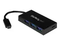 StarTech.com 4-Port USB 3.0 Hub Powered USB 3.1 Gen 1 Hub - USB-C to 1x USB-C and 3x USB-A Adapter - USB-C Port Expander (HB30C3A1CFB) - hub - 4 porter