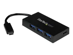 StarTech.com 4-Port USB 3.0 Hub - Powered USB 3.1 Gen 1 Hub USB-C to 1x USB-C and 3x USB-A Adapter - USB-C Port Expander (HB30C3A1CFB) - Hub - 4 x SuperSpeed USB 3.0 - stasjon&#230;r - for P/N: CFASTRWU3C, SDMSDRWU3AC, TB3DK2DPPD, TB3DK2DPPDUE, TB3DKDPMAW, TB3DKDPMAWUE