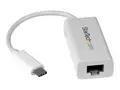 StarTech.com USB C to Gigabit Ethernet Adapter White - USB 3.1 to RJ45 LAN Network Adapter - USB Type C to Ethernet (US1GC30W) - Nettverksadapter - USB-C - Gigabit Ethernet - hvit