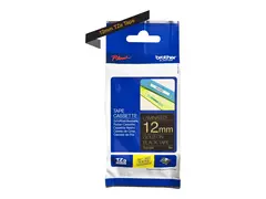 Brother TZe-334 - Selv-adhesiv gull p&#229; sort - Rull (1,2 cm x 8 m) 1 kassett(er) laminert teip - for Brother P-Touch Cube PT-P300BTAD, PT-P910BT; Brother P-Touch EDGE PT-P750WVP and P-Touch models.