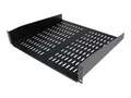 StarTech.com 1U Server Rack Shelf, 2U 16in Universal Fixed Vented Network Rack Shelf/Cantilever Tray for 19&quot; AV/Data/Network Equipment Enclosure w/Cage Nuts &amp; Screws, 50lbs Weight Cap. 2U Network Rack Shelf (CABSHELFV) - Rack-hylle - svart - 2U - 19&quot; - for P/N: RK12OD2, RK2537BKM, RK3236BKF, RK4236BKB, RK4242BK24, RK4242BK30, RKQMCAB12V2