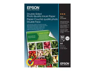 Epson Double-Sided Photo Quality Inkjet Paper Matt - A4 (210 x 297 mm) - 140 g/m&#178; - 50 ark fotopapir - for EcoTank ET-2650, 2750, 2751, 4750; WorkForce Pro RIPS WF-C879, WF-C5790