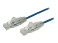 StarTech.com 2m Slim LSZH CAT6 Ethernet Cable, 10 Gigabit Snagless RJ45 100W PoE Patch Cord, CAT 6 10GbE UTP Network Cable w/Strain Relief, Blue, Fluke Tested/ETL, Low Smoke Zero Halogen Category 6 - 28AWG (N6PAT200CMBLS) - Koblingskabel - RJ-45 (hann) til RJ-45 (hann) - 2 m - CAT 6 - uten hindringer - bl&#229;