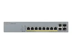 Zyxel GS1350-12HP - Switch - smart - 8 x 10/100/1000 (PoE+) + 2 x 10/100/1000 (opplink) + 2 x Gigabit SFP (opplink) stasjon&#230;r, rackmonterbar - PoE+ (130 W)