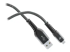 Cellular Line Extreme Xl - USB-kabel Micro-USB type B (hann) til USB (hann) - 2 m - svart/gr&#229;