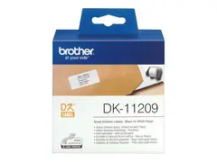 Brother DK-11209 - Svart p&#229; hvitt 800) adresselapper - for Brother QL-1050, 1060, 1110, 500, 550, 560, 570, 580, 600, 650, 700, 710, 720, 820