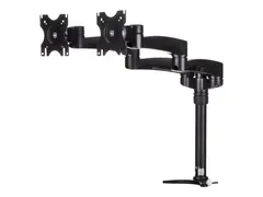 StarTech.com Desk Mount Dual Monitor Arm Articulating - Supports Monitors 12&quot; to 24&quot; - Adjustable VESA Monitor Arm - Grommet or Desk Mount - Black (ARMDUAL) monteringssett - justerbar arm - for 2 LCD-skjermer - svart