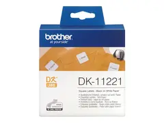 Brother DK-11221 - Svart p&#229; hvitt - 23 x 23 mm 1000 etikett(er) merkelapper for Brother QL-1050, 1060, 1110, 500, 550, 560, 570, 580, 600, 650, 700, 710, 720, 820