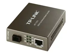 TP-Link MC112CS - Fibermedieomformer 100Mb LAN - 10Base-T, 100Base-FX, 100Base-TX - RJ-45 / SC-enkeltmodus - opp til 20 km - 1310 (TX) / 1550 (RX) nm