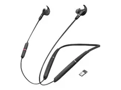 Jabra Evolve 65e MS - &#216;repropper med mikrofon i &#248;ret - bak-nakken-montering - Bluetooth - tr&#229;dl&#248;s - USB - lydisolerende