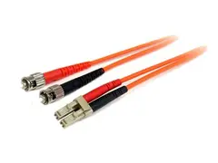 StarTech.com 1m Fiber Optic Cable Multimode Duplex 62.5/125 - LSZH - LC/ST - OM1 - LC to ST Fiber Patch Cable (FIBLCST1) - Koblingskabel - LC multimodus (hann) til ST flermodus (hann) - 1 m - fiberoptisk - dupleks - 62,5 / 125 mikroner - oransje