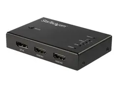 StarTech.com 4 Port HDMI Video Switch 3x HDMI &amp; 1x DisplayPort - 4K 60Hz - Video/audio switch - 3 x HDMI + 1 x DisplayPort - stasjon&#230;r