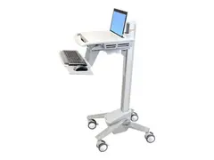 Ergotron StyleView sv40 - Vogn - Konstant kraftteknologi for b&#230;rbar / PC-utstyr - lett arbeid - l&#229;sbar - medisinsk - aluminium, forsinket st&#229;l, kvalitetsplast - gr&#229;, hvit, polert aluminium - skjermst&#248;rrelse: inntil 17,3&quot;