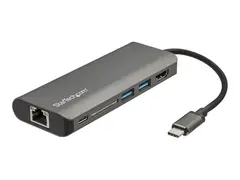 StarTech.com USB C Multiport Adapter USB-C Travel Dock to 4K HDMI, 3x USB 3.0 Hub, SD/SDHC, GbE, 60W PD 3.0 Pass-Through - USB Type-C/Thunderbolt 3 - Upgraded Version of DKT30CSDHPD (DKT30CSDHPD3) - dokkingstasjon - USB-C - 1GbE