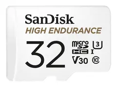 SanDisk High Endurance - Flashminnekort (microSDHC til SD-adapter inkludert) 32 GB - Video Class V30 / UHS-I U3 / Class10 - microSDHC UHS-I