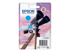 Epson 502XL - 6.4 ml - h&#248;ykapasitets - cyan original - blister - blekkpatron - for Expression Home XP-5100, 5105, 5150, 5155; WorkForce WF-2860, 2865, 2880, 2885