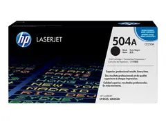 HP 504A - Svart - original - LaserJet - tonerpatron (CE250A) for Color LaserJet CM3530 MFP, CM3530fs MFP, CP3525, CP3525dn, CP3525n, CP3525x