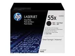 HP 55X - 2-pack - H&#248;y ytelse - svart - original LaserJet - tonerpatron (CE255XD) - for LaserJet Enterprise MFP M525; LaserJet Enterprise Flow MFP M525; LaserJet Managed MFP M525