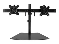 StarTech.com Dual Monitor Mount Supports Monitors 12&quot; to 24&quot; - Adjustable - VESA Monitor Stand for Desk - Low Profile Base - Horizontal - Black (ARMBARDUO) - Stativ - justerbar arm - for LCD-skjerm - plastikk, st&#229;l, aluminium - svart - skjermst&#248;rrelse: 24&quot; - stativmonterbar - for P/N: ACCSMNT, DK30A2DH, DK30C2DAGPD, DK30C2HAGPD, PXT101YUK, TB3DK2DPM2, TB3DK2DPPD