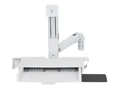 Ergotron StyleView - Monteringssett (musholder, h&#229;ndleddsst&#248;tte, strekkodeskannerholder, VESA-adapter, veggmonteringsbrakett, tastaturbakke, flat horisontal overflatebase, justerbar monitorarm, sett for skinnemonteringsbrakett, utrekkbart musebrett) for LCD-skjerm / PC-utstyr - sitte-st&#229; komboarm med arbeidsflate - aluminium, kvalitetsplast - hvit - skjermst&#248;rrelse: inntil 24&quot; - veggmonterbar