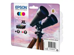 Epson 502XL Multipack - 4-pack - 28.4 ml h&#248;ykapasitets - svart, gul, cyan, magenta - original - bl&#230;re med RF/lyd-alarm - blekkpatron - for Expression Home XP-5100, XP-5150; WorkForce WF-2860, WF-2865DWF, WF-2880DWF, WF-2885DWF