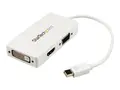 StarTech.com Travel A/V Adapter: 3-in-1 Mini DisplayPort to VGA DVI or HDMI Converter White (MDP2VGDVHDW) - Videokonverter - DisplayPort - DVI, HDMI, VGA - hvit - for Apple MacBook Air