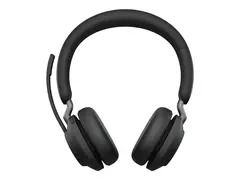 Jabra Evolve2 65 UC Stereo - Hodesett on-ear - Bluetooth - tr&#229;dl&#248;s - USB-C - lydisolerende - svart - med ladestativ