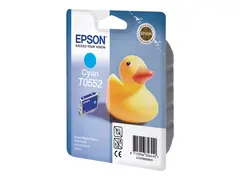 Epson T0552 - 8 ml - cyan - original bl&#230;re med RF/lyd-alarm - blekkpatron - for Stylus Photo R240, R245, RX420, RX425, RX520