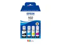 Epson 102 Multipack - 4-pack - svart, gul, cyan, magenta original - blekkpatron - for EcoTank ET-15000, 2750, 2751, 2756, 2850, 2851, 2856, 3850, 4750, 4850, 4856