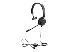 Jabra Evolve 30 II MS Mono - Hodesett - on-ear kablet - USB, 3,5 mm jakk - Certified for Skype for Business