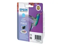 Epson T0805 - Lys cyan - original bl&#230;re med RF/lyd-alarm - blekkpatron - for Stylus Photo P50, PX650, PX660, PX700, PX710, PX720, PX730, PX800, PX810, PX820, PX830