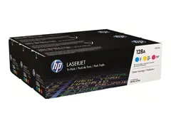 HP 128A - 3-pack - gul, cyan, magenta original - LaserJet - tonerpatron (CF371AM) - for Color LaserJet Pro CP1525n, CP1525nw; LaserJet Pro CM1415fn, CM1415fnw