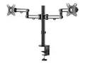 StarTech.com Desk Mount Dual Monitor Arm, Desk Clamp VESA Compatible Monitor Mount for up to 32 inch Displays, Ergonomic Articulating Monitor Arm, Height Adjustable/Tilt/Swivel/Rotating Double Monitor Arm (ARMDUAL3) - Monteringssett - justerbar arm - for 2 skjermer - aluminium - svart - skjermst&#248;rrelse: inntil 32&quot; - skrivebordsmonterbar