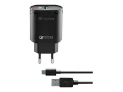 Cellular Line - Str&#248;madapter - 18 watt - QC 3.0 (USB) p&#229; kabel: USB-C - hvit